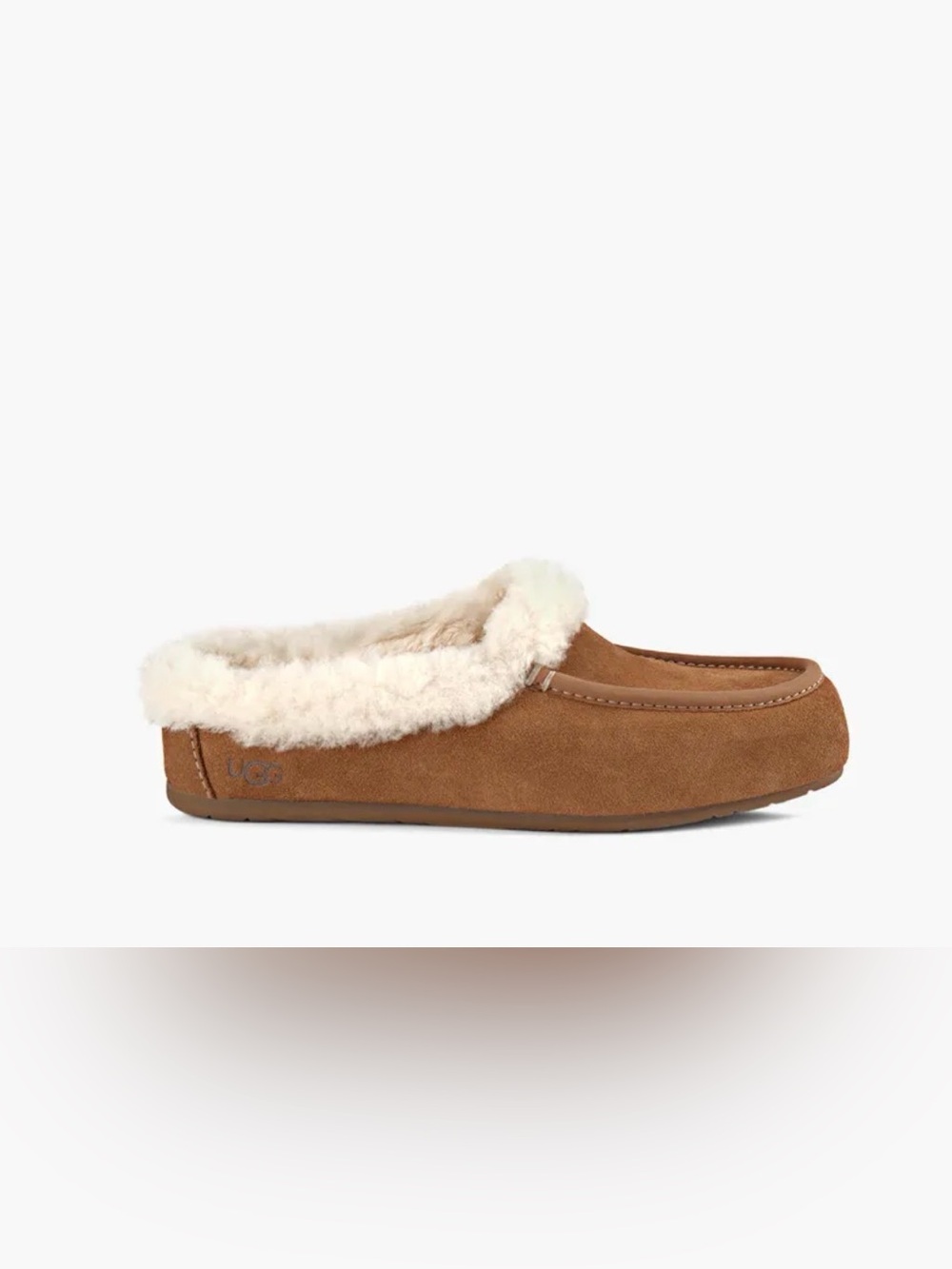 Ugg Ansley -Shearling Suede Slip-On Slippers in Chestnut